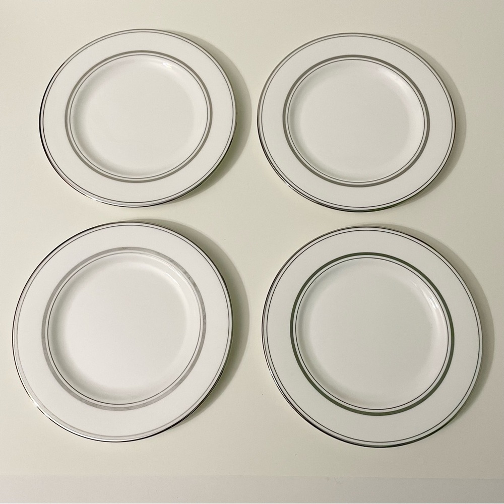 Kate Spade Lenox Library Lane Platinum Salad Plates Set of 4